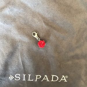 Silpada “Rosé’s are Red” Charm RETIRED - NEW